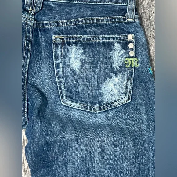 Miss Me WOODSTOCK Hippie Patch Embroidered Distressed Jeans 26 - Picture 9 of 11
